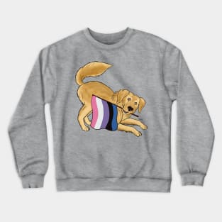 Pride Doggos: Genderfluid Golden Retriever Crewneck Sweatshirt